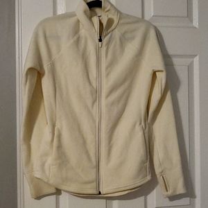 Cream zip up active jacket